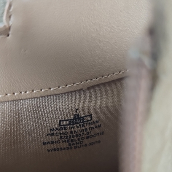 Old Navy Beige Suede Ankle Booties with Block Heel